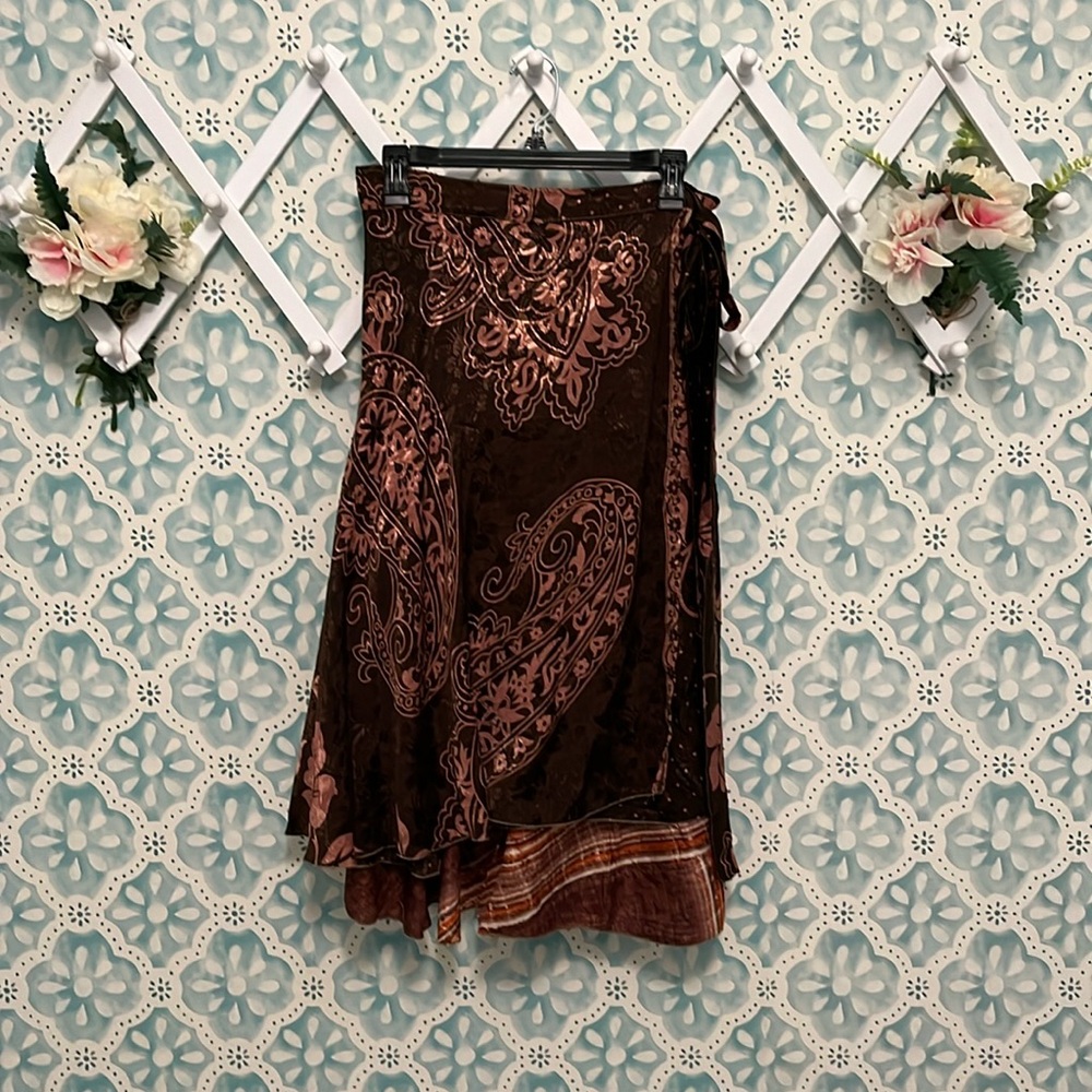 Sari boho wrap skirt